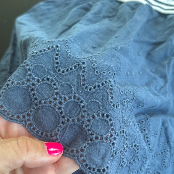 Zara White and Blue Casual Sundress with Dolman Sleeves - Picture 3 of 3